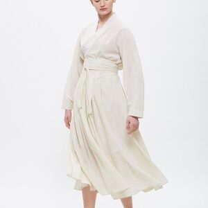 Black Crane Cream Midi Skirt Size Small